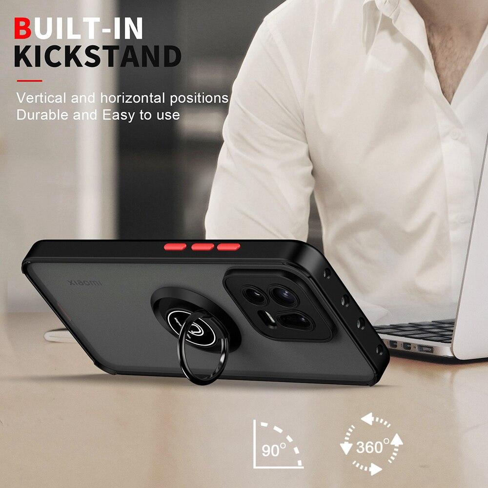 KEYSION Модный матовый чехол для Xiaomi 13 Pro 5G, прозрачный силиконовый + подставка для кольца из поликарбоната, противоударный чехол для телефона для Xiaomi Mi 13 Pro