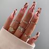 Red Graffiti Wearable Nails Wearable Nails Fake Nails French Hot Girl Finished Nails