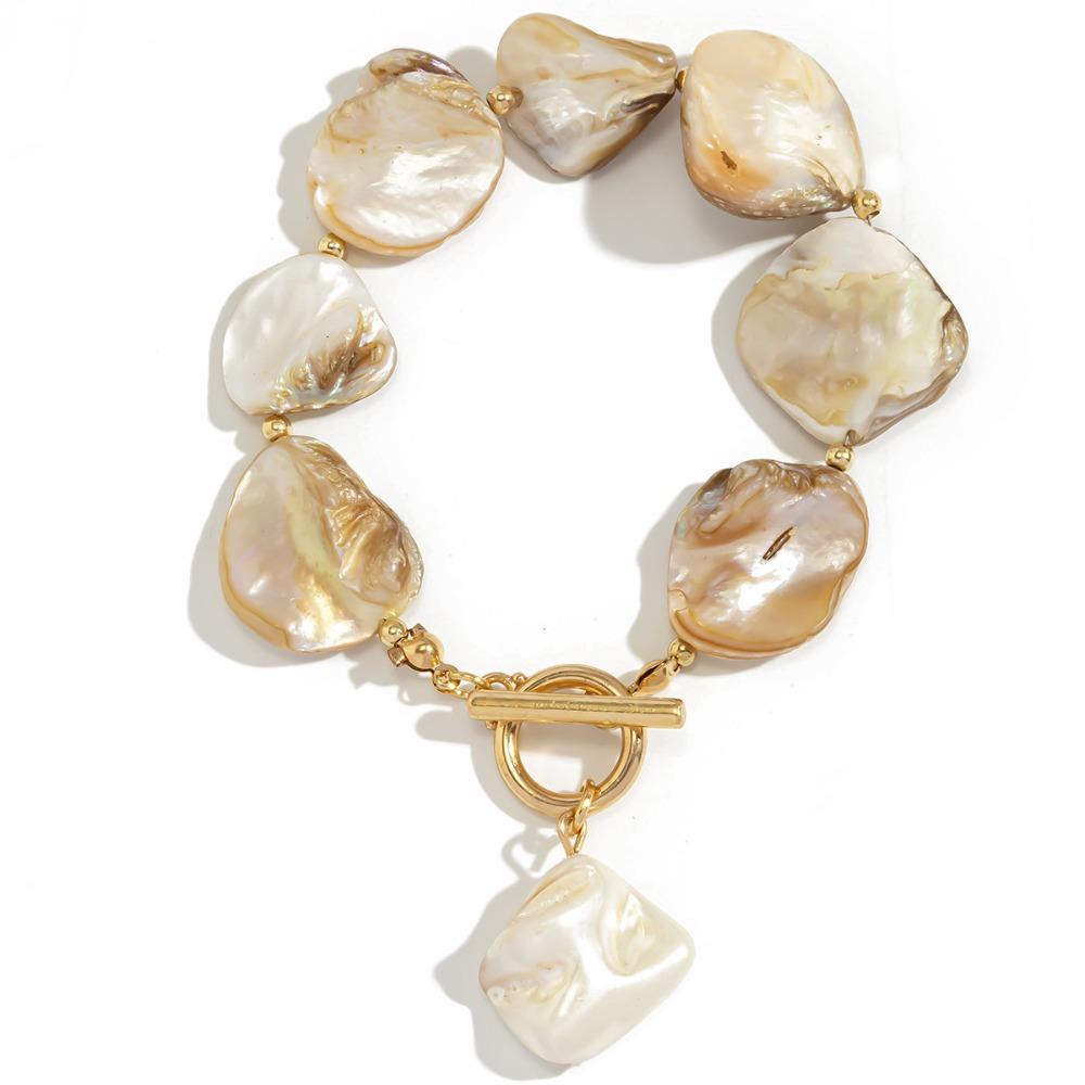 Shell Beaded Chain Bracelet Colorful Bohemian Geometry Bangle Luxury Pearl Bracelet Gifts