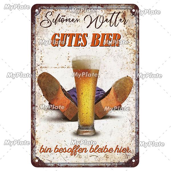 Ретро Напиток Bier Пиво Металлическая Вывеска Винтажная Табличка Оловянная Вывеска Пластина Настенный Декор Для Бара Клуба Человек Пещера Бар Тарелка Питьевой Плакат На Заказ