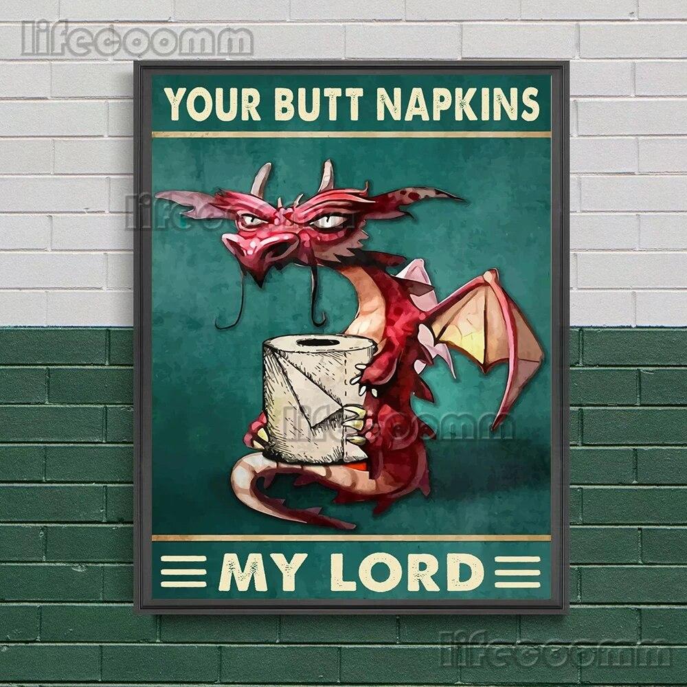 Салфетки Your Butt My Lady для туалета, ванной комнаты, художественный постер и принты, декоративные животные и туалеты, настенная живопись на холсте, без рамки