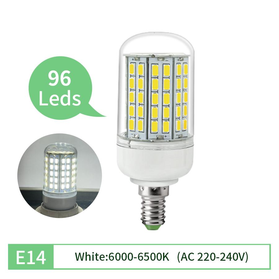 E27 LED Light Bulb E14 Corn Bulb Lamp Ceiling Chandeliers Lampada LED Lights 72 96 LEDs No Flicker AC220V 240V 5730 SMD Bombilla