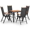 Day and Night - Day and Night 5-piece Black Aluminum Garden Dining Set