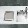 Shaking Countertop Trash Bin Built in Sink Litter Bins Luxury Stainless Steel Dustbin Large Capacity Kitchen Dustbins with Lid