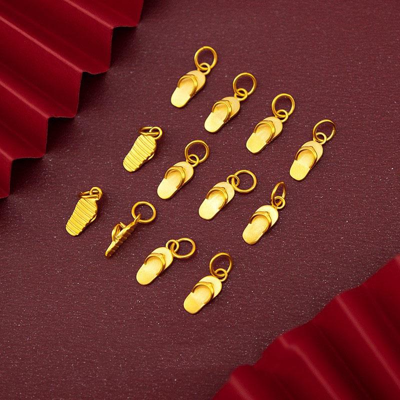 Вьетнамское золотое ожерелье-подвеска с песком и позолоченный браслет «Три мира»