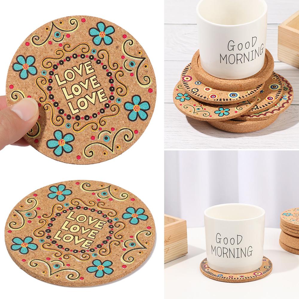 Placemats Mug Holder Tea Coasters Wooden Cup Mat Heat Resistant Anti-hot Heat Pad Cork Coasters