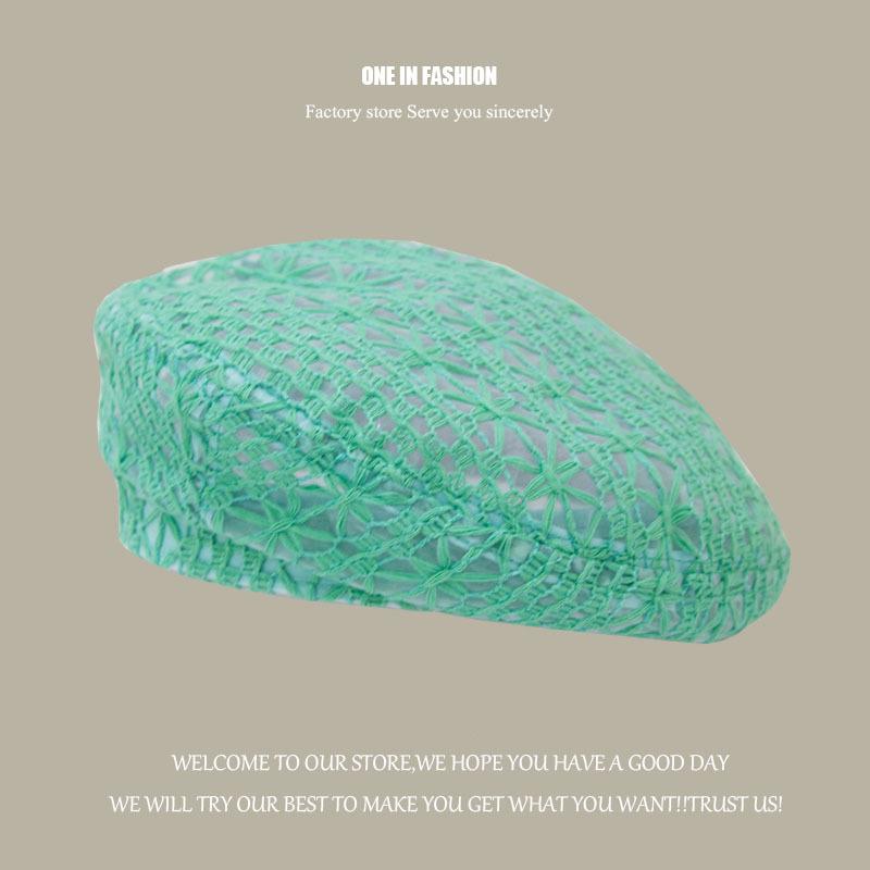 Женские хлопковые береты, вязаная крючком объемная шапка-бини, вязаная шапка ручной работы с вырезом, летняя кепка с цветочным принтом и черепом, цвет на выбор