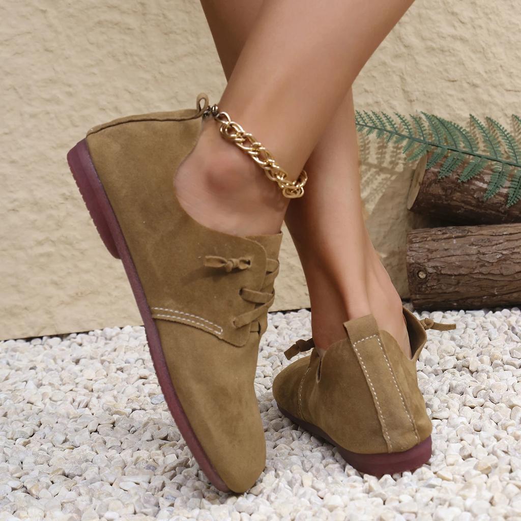 Мода 2025 Весна Новые Женские Балетки Модные Балетки с Круглым Носком Легкие На шнуровке Одинарная Обувь Уличная Повседневная Обувь Размер 36-43