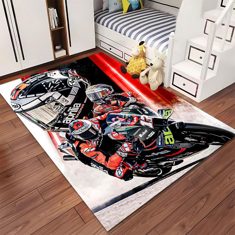 Дизайн гоночного мотоцикла Aprilia, подходящий в качестве нескользящего коврика для дивана в гостиной или спальне