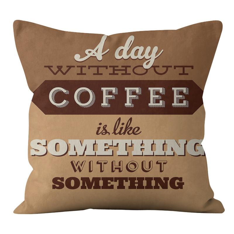 American Coffee Moment Linen Pillow Case Sofa Car Office Company Pillow Cushion Cover