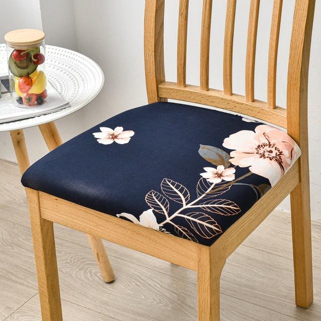 All Seasons Print Seat Cushion Cover For Dining Room Home Decor Spandex Stretch Chair Covers Removable Washable Chair Protector
