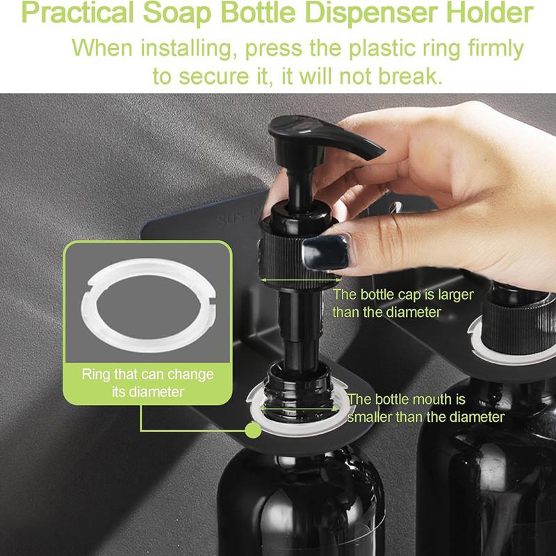 500 мл глянцевый черный дозатор мыла для настенного крепления бутылки мыла для душа с этикетками дозаторы для геля для душа для ванной комнаты кухонной раковины