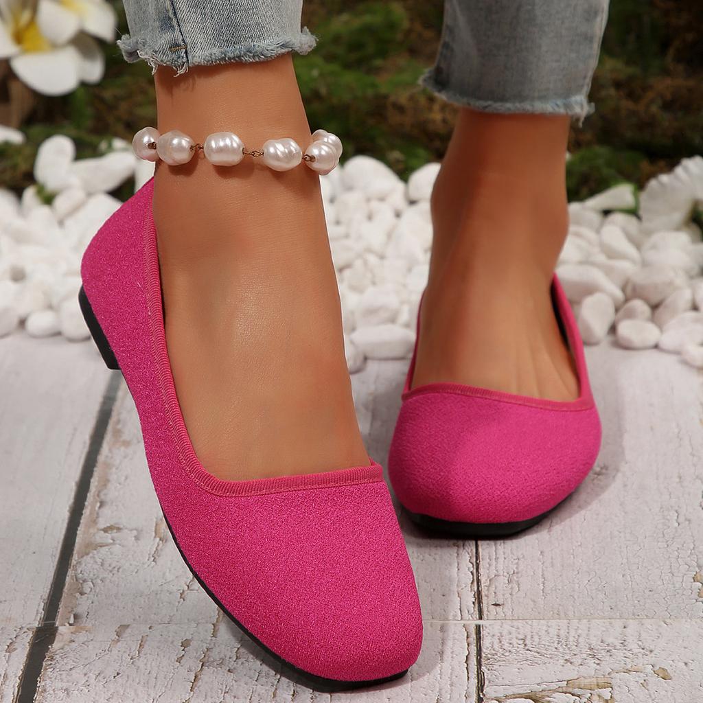 Large Size Cloth Surface, Shallow Mouth, Low-Top Single Shoes, Women'S Round Head, Low Heel, Lazy People Pedal Doudou Shoes With One Foot