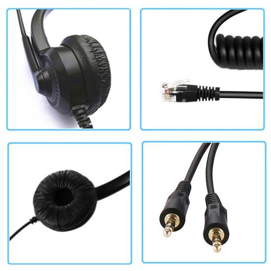 H300D Телефонная гарнитура с шумоподавлением без потерь, дышащая, 3,5 мм, RJ9, для связи в колл-центре, бинауральные наушники для водителя грузовика, офиса