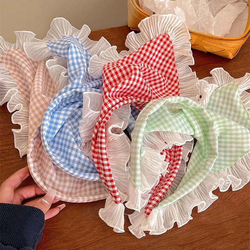 Корейский Ins кружевной шарф для волос повязка для женщин ретро треугольный обруч для волос повязка на голову платок повязка на голову французская дорожная повязка на голову