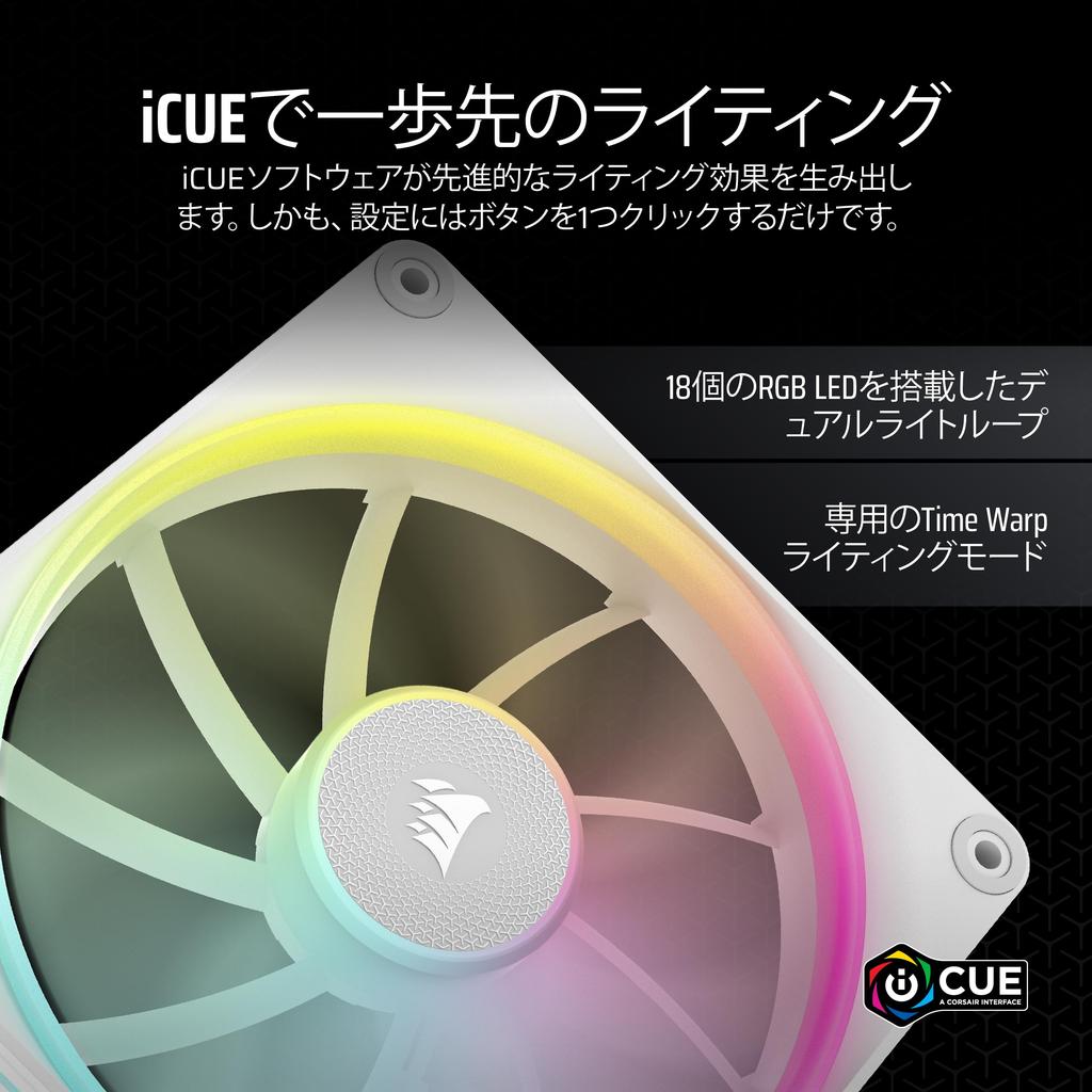 CORSAIR iCUE LINK LX140 RGB Starter Kit 140mm PWM PC Case Fan Dual Light Loop Dual Pack White CO-9051032-WW
