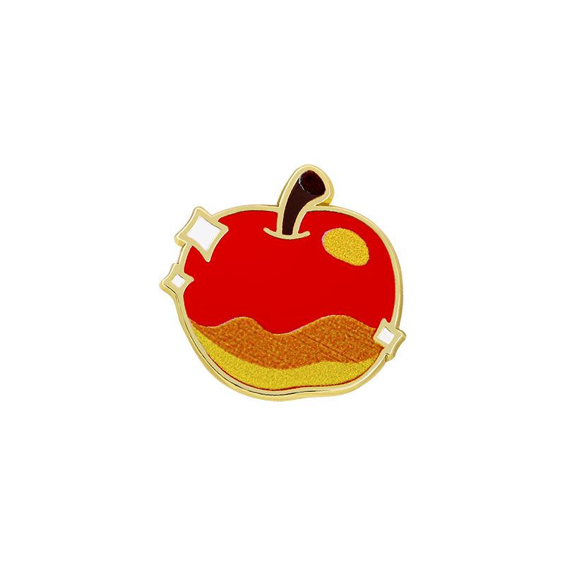 Japan and Korea creative fun fruit brooch cartoon cute apple cherry metal badge summer clothes backpack decoration