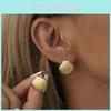 2023 Trendy Gold Geometric Shell Earrings Chic Alloy Electroplated Design