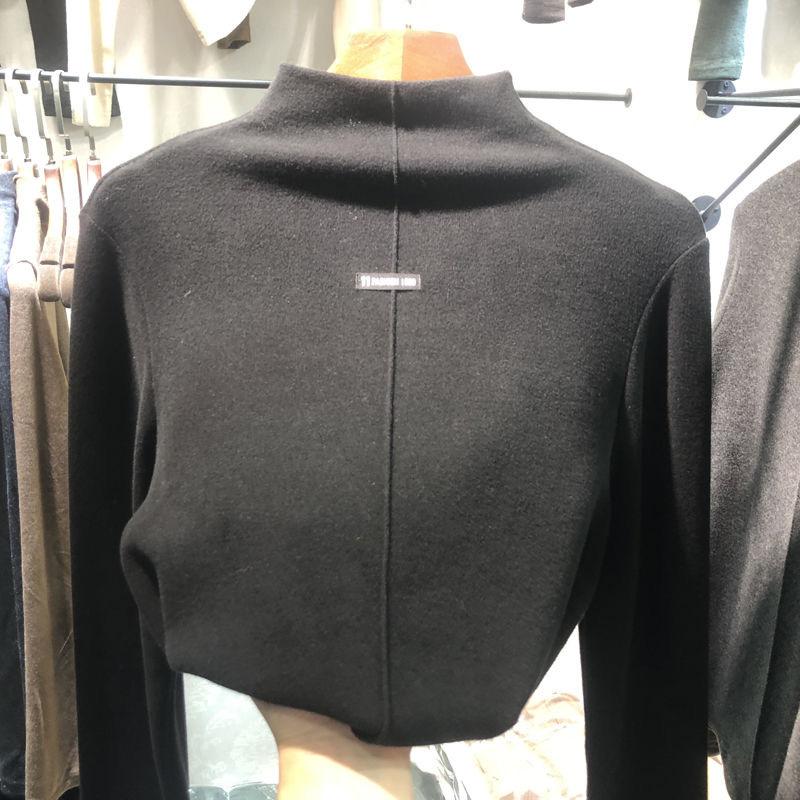 Женская двусторонняя рубашка с бархатным низом, женский свитшот, топ с высоким воротником