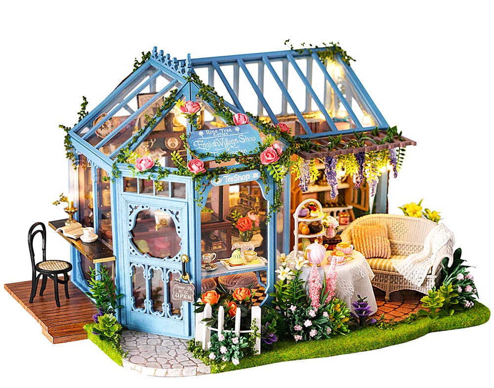 (t-FREAK) Dollhouse DIY Kit Set Miniature ROSE GARDEN TEA HOUSE (A-068)