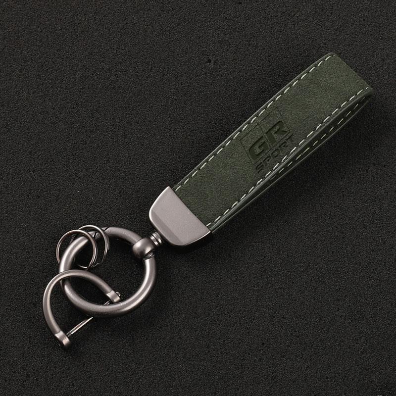 Suede Leather Car Keychain Key Rings Custom Gift 3D imprinting For Toyota GR GAZOO RACING Toyota Yaris Hilux Corolla Prius Car