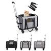 Pet Trolley Bag Detachable Rolling Carrier for Small Dogs Cats Portable Pet Travel Carrier with Telescopic Handle and