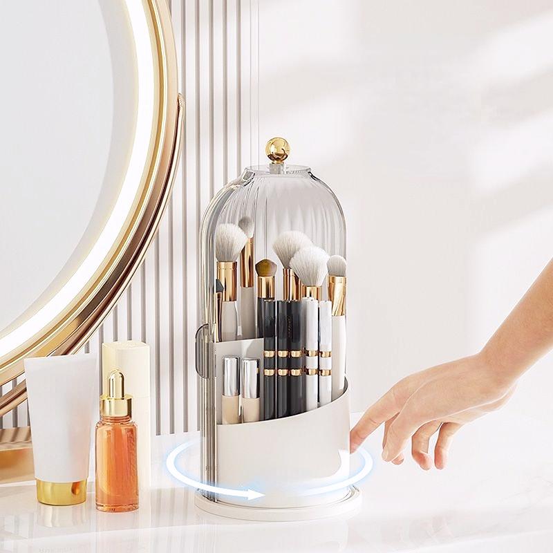 Косметический органайзер вращающийся тубус для хранения кистей для макияжа губная помада тени для век туалетный столик стол кисть для бровей хранение кистей