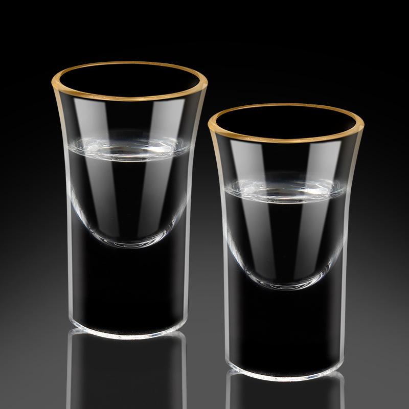 25 мл Чашки для спиртных напитков цвета золотой фольги Бытовая креативная винная чашка Позолоченная чашка Диспенсер для вина 6 шт. Набор рюмок Оптовая продажа чашек