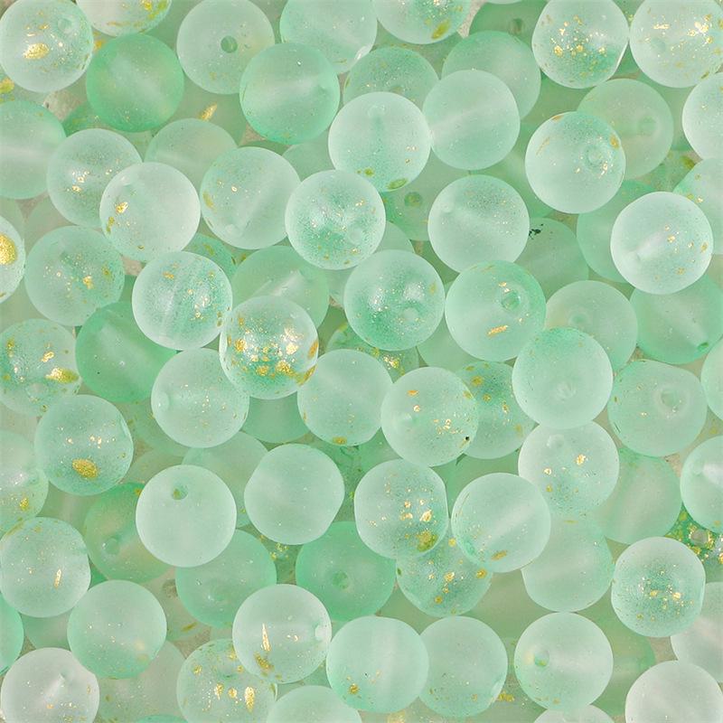 Комплект браслетов из бисера Summer Jelly Gold Glitter: Двойные стеклянные круглые бусины и полусахарные пузырчатые бусины