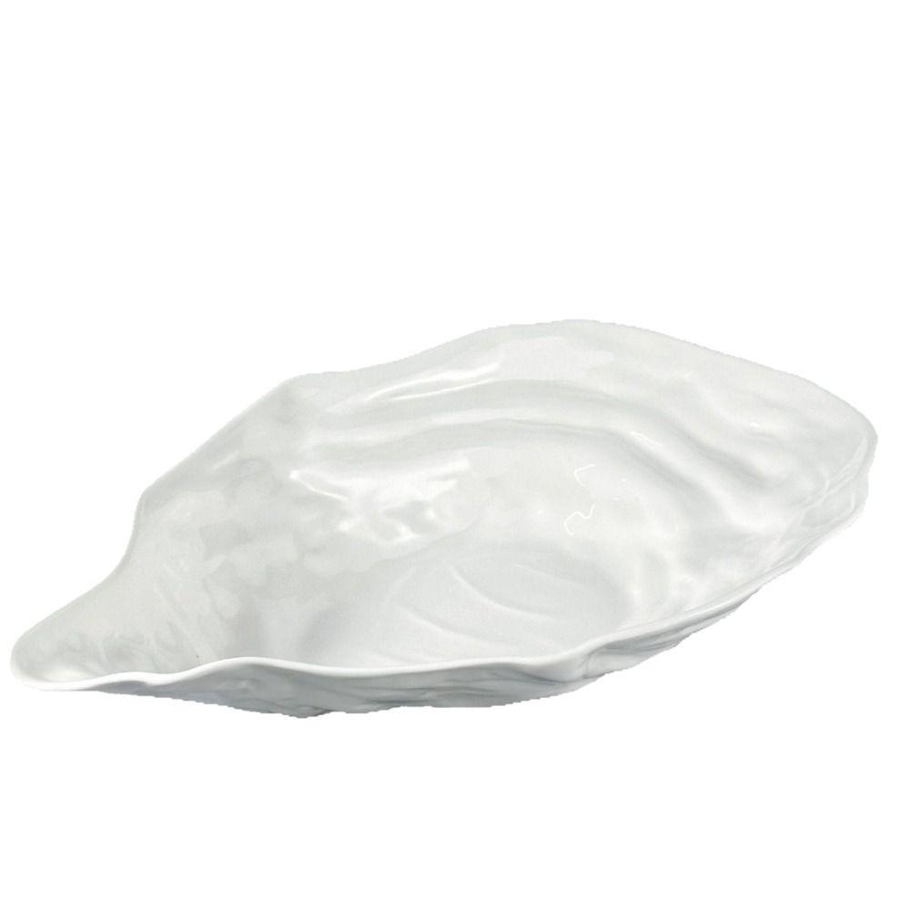 Ceramic Sashimi Plate Oyster Shell Shape Dessert Tray Kitchen Organizer Storage Dish Restaurant