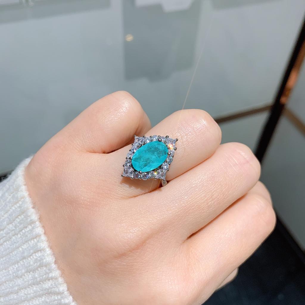 Ювелирное имитация параиба турмалин изумруд кольцо женское индивидуальное красное корунд драгоценный камень кольцо