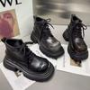 Ботильоны на плоской подошве на платформе, женские повседневные туфли на высоком каблуке, зимние модные кроссовки 2025 года, трендовые готические ботинки для ходьбы на шнуровке, женские ботинки