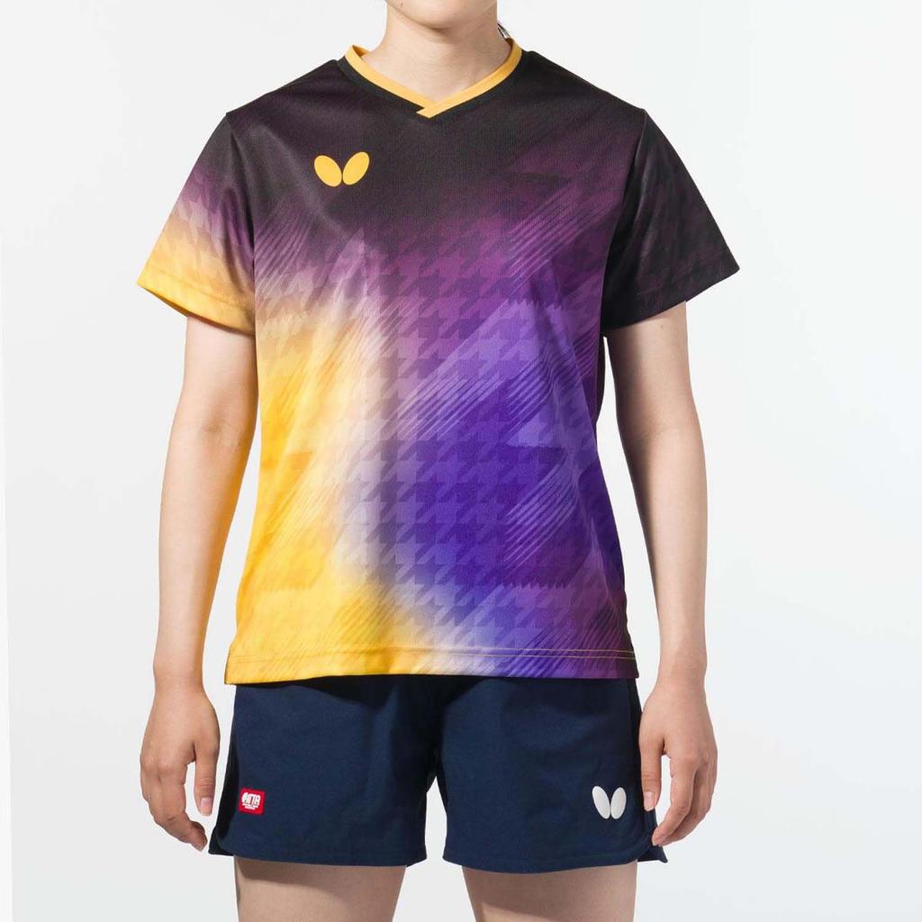 Рубашка Selassia 46579 L [Бабочка] Женская Фиолетовая/Желтая