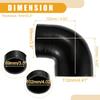 1 Pc 3.5" ID to 4.02" ID Universal 90 Degree Elbow Silicone Hose Coupler - Car Turbo Intercooler Intake Piping Hose - Silicone Black