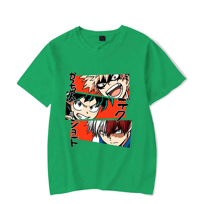 Новая Смешная Футболка с Принтом Деку Бакуго Кацуки Тодороки Шото Женская Мужская Повседневная Летняя Прохладная Футболка Топы Большого Размера Футболки