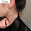 Fashion Design Geometric Double Layer Hoop Earrings for Women Simple Literary Fan Earring Trendy Jewelry Party Gift