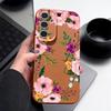 Чехол из ТПУ с текстурой кожи и красочным цветочным рисунком для Samsung Galaxy S24 FE S25 S23 S22 Ultra A56 A16 A55 A15 A54 A35 A36 5G