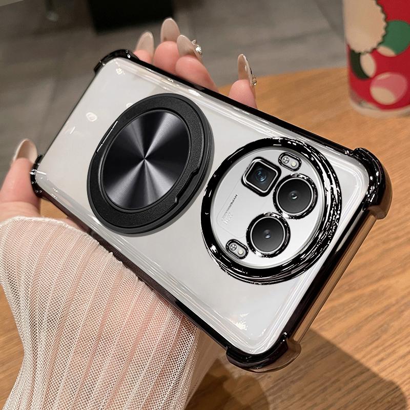Чехол для Realme GT8 Pro, мягкий, прозрачный, с роскошным покрытием, магнитным держателем, защитная крышка для телефона, для Realme GT8, ударопрочный бампер