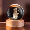 IFOLAINA 3D Cat Crystal Ball, Birthday Gift, Cute Cat Crystal Ball, Popular Gift for Women, Stylish Bedside Lamp, 60mm Diameter, Cat Crystal Ball,