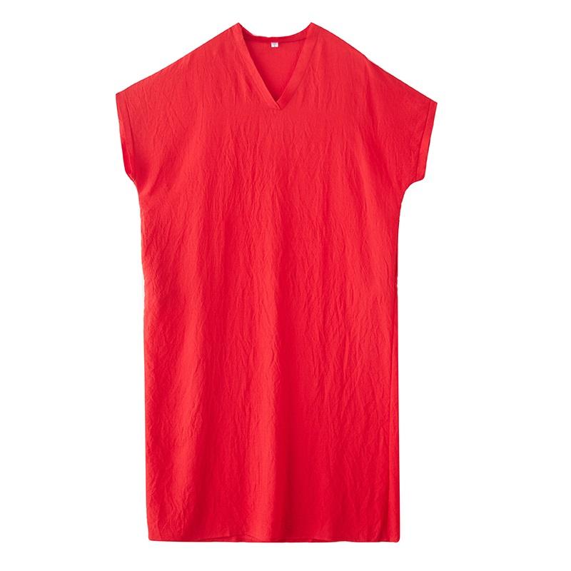 Короткий рукав Плюс размер Хлопок винтаж новые платья для женщин повседневные свободные макси длинное летнее платье