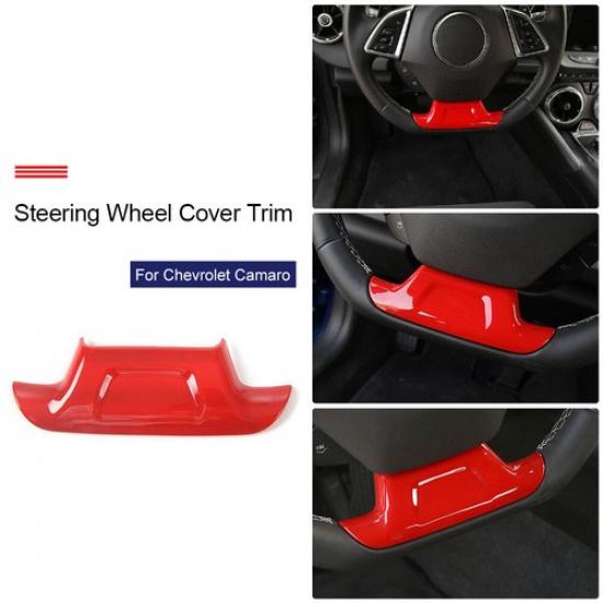 Car Steering Wheel Decor Cover Trim for Chevrolet Camaro 2017+ Accessories Red