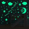 Glow-In-The-Dark Stickers Stars Moon Meteor Wall Stickers Bedroom Children'S Room Wall Decoration Cartoon Luminescent Stickers