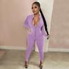 Women Sexy Bodysuit Long Sleeve Fall Wear Sexy Slim Skinny Clubwear Solid Zipper Bodycon Bandage Jumpsuit Overalls High Street