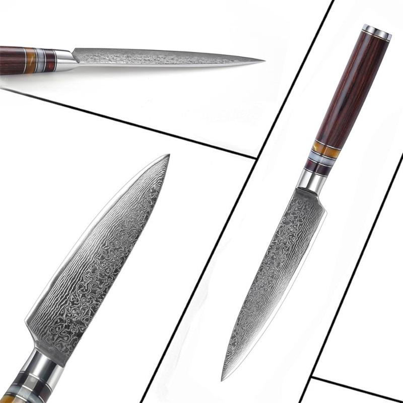 5,3-дюймовый универсальный нож, дамасский кухонный нож, японские ножи, кухонный нож из дамасской стали VG10