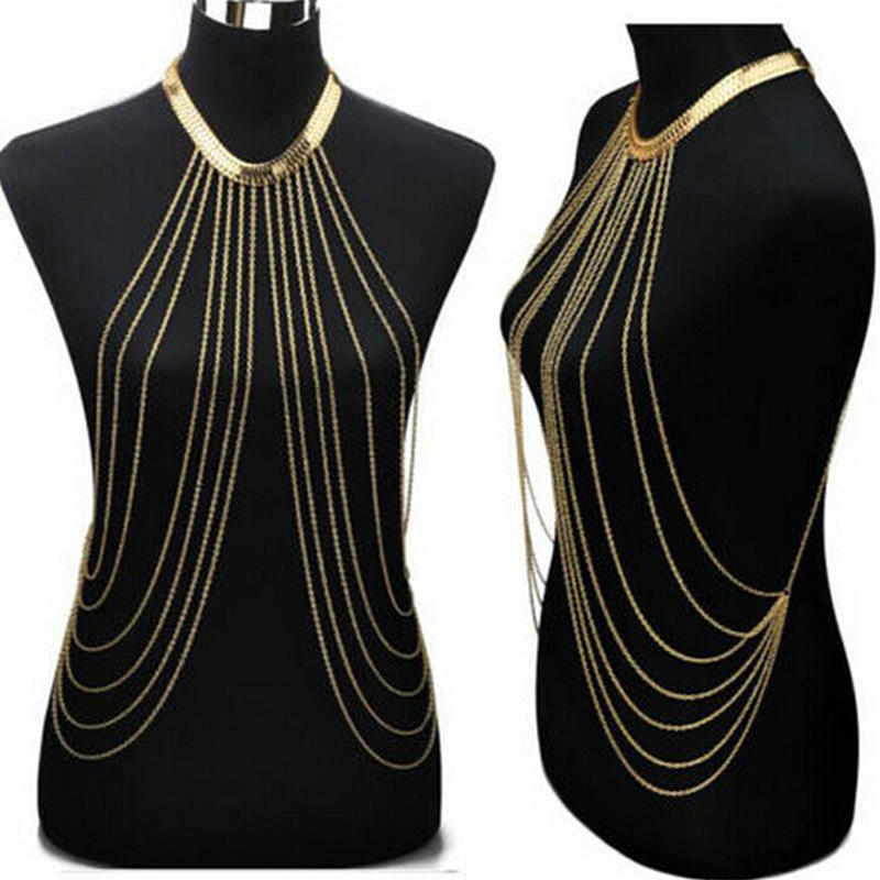 Sexy Body Chain Necklaces Tassel Alloy Long Necklace Female Jewelry
