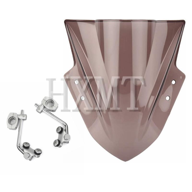 Motorcycle Windshield Windscreen With adjustable bracket Wind Screen For Yamaha MT125 FZ1 FZ6 FZ8 FZ8N XJ6 MT-01 MT03 MT09 MT07