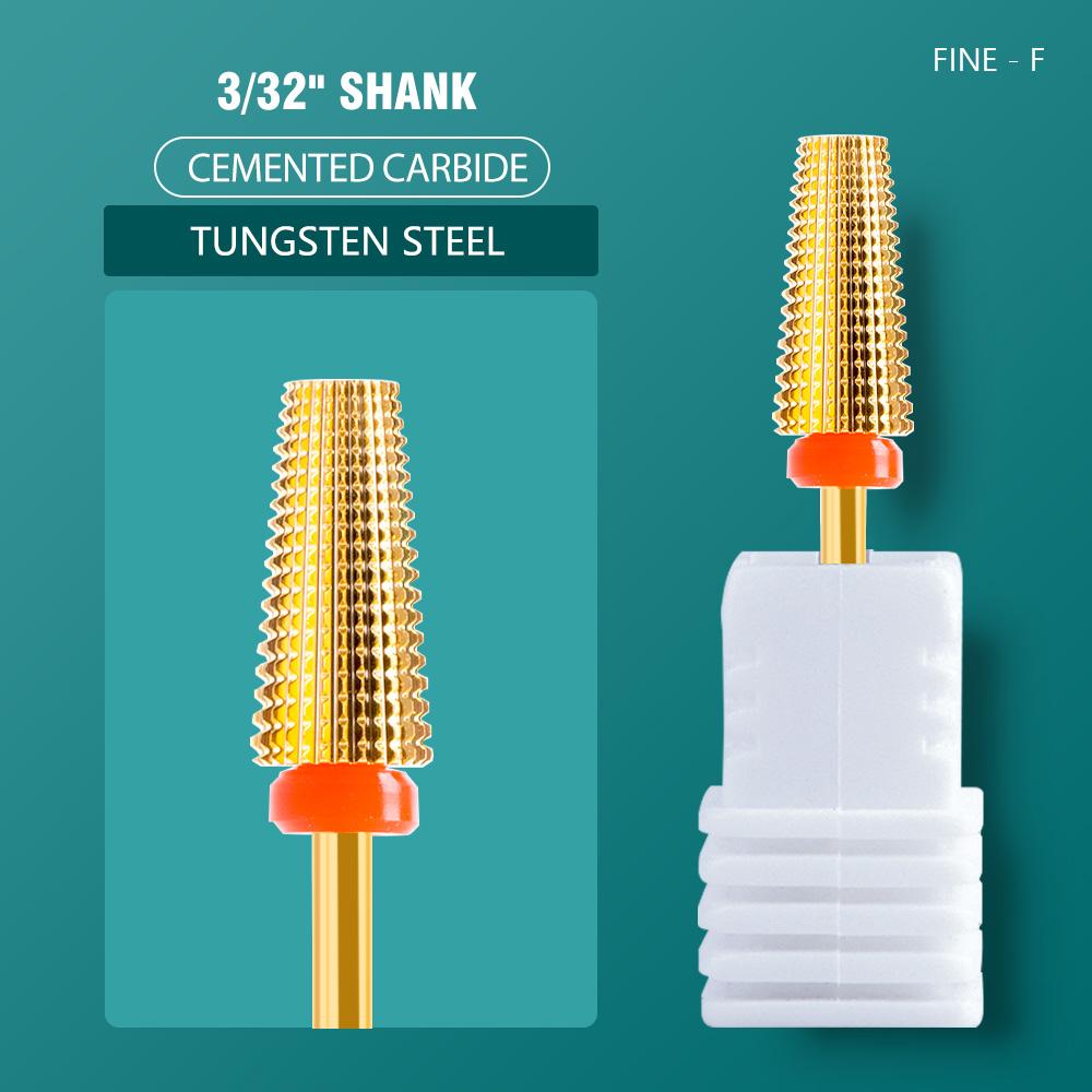 5 In 1 Carbide Tungsten Nail Bit Dual Rotation Volcano/Tornado Milling Cutters Fast Remove Acrylic Hard Gel ManucureTools