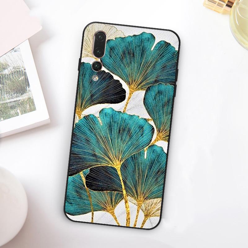Лист гинкго Золотая фольга Арт Для Huawei Nova Y60 Y70 Y90 Y72 Y73 Y61 Y91 7i 8i 11i 12i 12s 9 10 SE P20 P30 P40 Lite Чехол