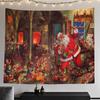 Трансграничная Рождественская елка Гобелен Санта-Клаус Висит Ткань Фоновая Ткань Цифровая Печать