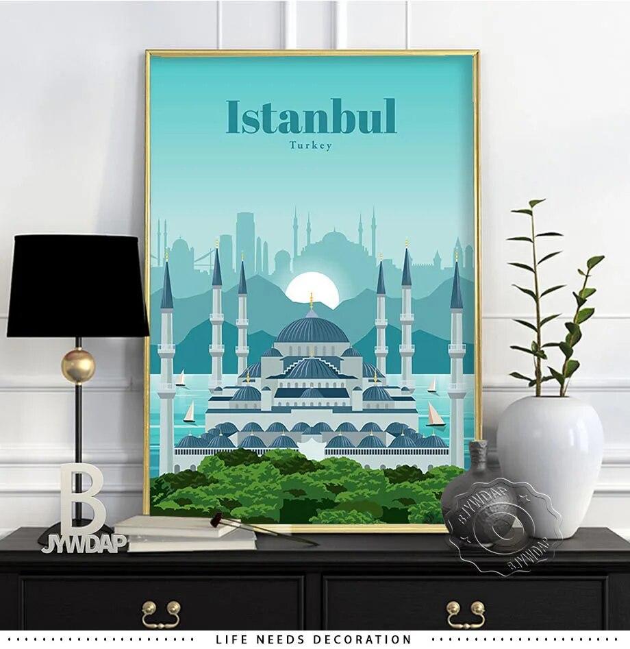 Плакат о путешествиях по городам мира, Япония Токио Плакат Осака, Испания Мадрид Акварельный принт, Флоренция Милан Сантьяго Чикаго Декор стен без рамки
